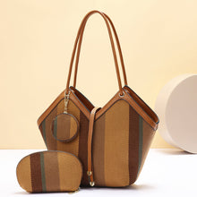 Load image into Gallery viewer, Women's PU Leather Tote Bag - High Capacity Shoulder Handbag with Color Block Design