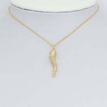 Load image into Gallery viewer, Clear CZ Gold Chili Shape Charm Pendant, Sku#LK1043