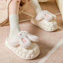 Load image into Gallery viewer, Unisex Cute Rabbit Fuzzy Slippers | Detachable Washable Plush House Shoes