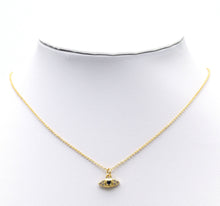 Load image into Gallery viewer, Gold CZ Pave Blue Evil Eye Charm, Sku#LK716