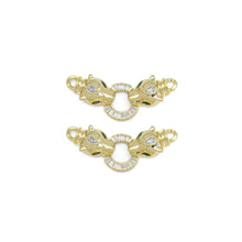 Load image into Gallery viewer, CZ Gold Leopard Head Connector for Necklace Bracelet Making, Sku#LD460