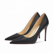 Load image into Gallery viewer, Women's Pointed-Toe Sheepskin Stiletto Pumps | Slip-On Leather Heels