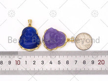 Load image into Gallery viewer, Colorful Jade Laughting Buddha Shape Pendant,18K Gold Filled Buddha Charm,Necklace Buddhism Pendant,27x33mm,Sku#FH174C