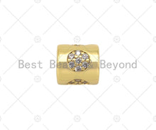 Load image into Gallery viewer, CZ Micro Pave Circle On Large Hole Tube Spacer Beads, Sku#C118