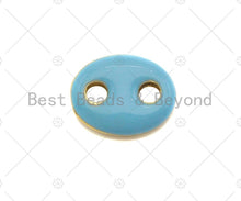 Load image into Gallery viewer, Colorful Enamel Oval Puffy Link Pendant Charm, Sku#LK222
