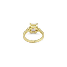 Load image into Gallery viewer, Gold Clear Rectangle CZ Adjustable Ring, Sku#A117