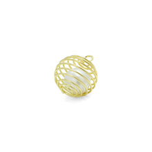 Load image into Gallery viewer, Large Gold Silver Large White Pearl Cage Charm Pendant, Sku#A328