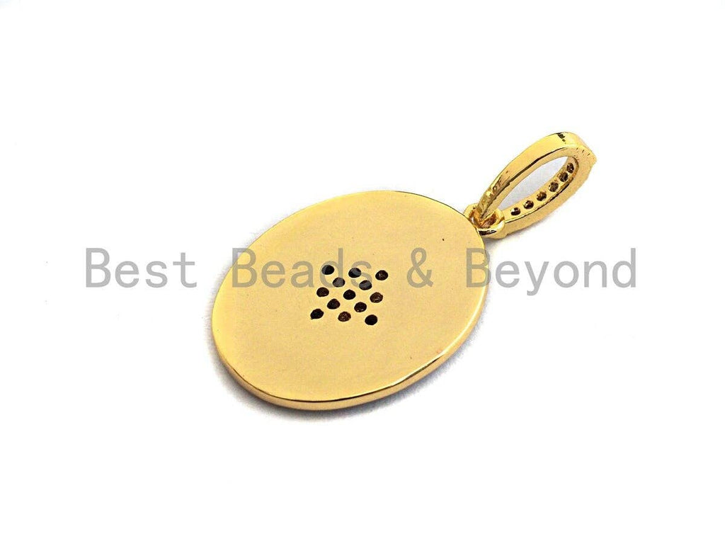 Enamel Colorful North Star On Oval Pendant,CZ Micro Pave Oil Drop pendant,Enamel pendant,Enamel Jewelry,16x22mm,sku#F976
