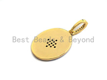 Load image into Gallery viewer, Enamel Colorful North Star On Oval Pendant,CZ Micro Pave Oil Drop pendant,Enamel pendant,Enamel Jewelry,16x22mm,sku#F976