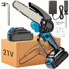 Load image into Gallery viewer, 6-inch Cordless Mini Chainsaw – Handheld Electric, Lightweight, Battery-Powered