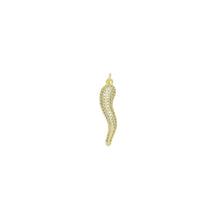 Load image into Gallery viewer, Clear CZ Gold Chili Shape Charm Pendant, Sku#LK1043