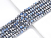 Load image into Gallery viewer, Natural Half Silver Plated Blue Banded Agate Rondelle Faceted Beads, Sku#UA291