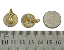 Load image into Gallery viewer, CZ Gold Prayer Hands Coin Charm, Sku#LK658