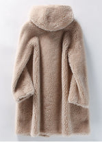 Load image into Gallery viewer, Women's Hooded Lambswool Warm Coat
