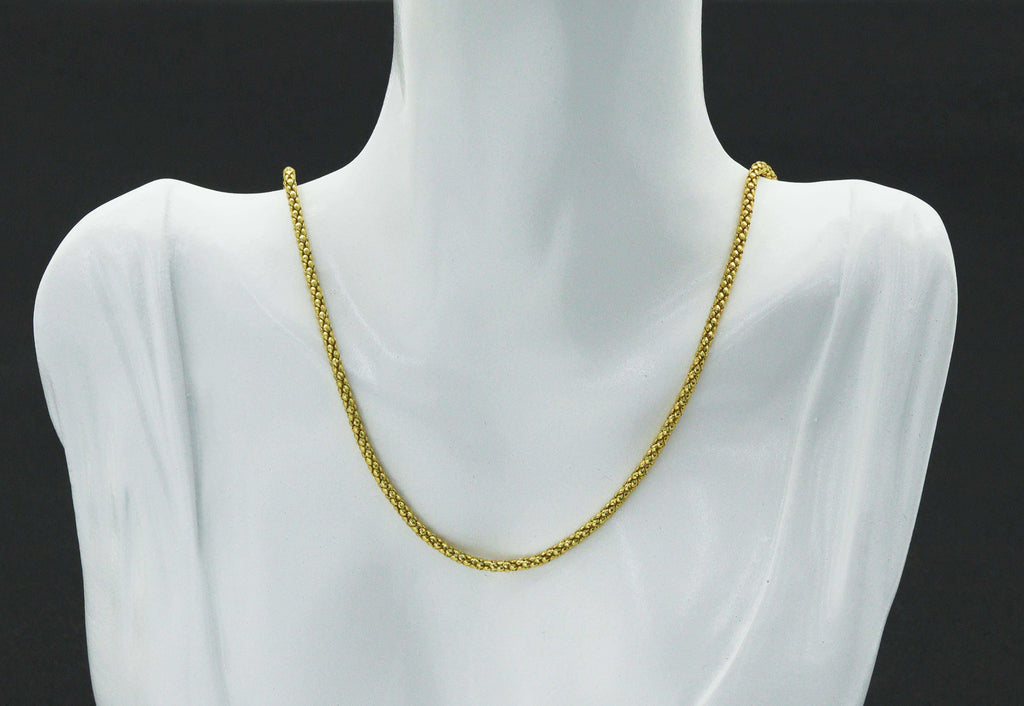 18 Gold Filled Solid Rope Chain Necklace, Sku#A108