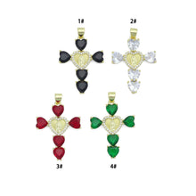 Load image into Gallery viewer, Black Clear Red Green Heart Cross Mary Charm Pendant,Sku#LK1219