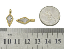 Load image into Gallery viewer, Gold Rhombus CZ Arrows Charm, Sku#B211