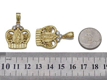 Load image into Gallery viewer, Gold CZ Virgin Mary On Crown Charm, Sku#LK709