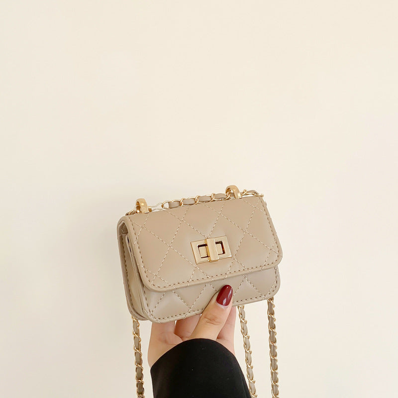 Fashionable Lock-Clasp Chain Crossbody Bag for Women - PU Leather All-Match Shoulder Bag