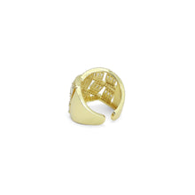 Load image into Gallery viewer, Clear Baguette CZ Chunky Twisted Statement Ring, Sku#A230
