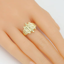 Load image into Gallery viewer, Gold Hammered Irregular Bar Statement Adjustable Ring, Sku#LD650
