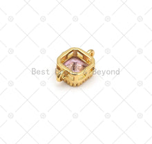 Load image into Gallery viewer, Colorful CZ Micro Pave Square Shape Connector,18K Gold Filled Links, Necklace Bracelet Charm,7x12mm,Sku#LK478