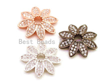 Load image into Gallery viewer, 2pcs CZ Micro Pave Flower Bead Cap, Cubic Zirconia Bead Cap, 12x2.5mm,sku#G89