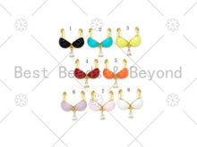 Load image into Gallery viewer, Colorful Enamel Bikini Bra with Clear CZ Shape Pendant,18K Gold Filled Bra Charm,Necklace Bracelet Charm Pendant, 20x14mm,Sku#LK436