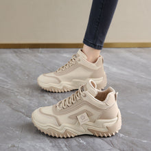 Load image into Gallery viewer, Korean Style Women's Casual High-Top Dad Shoes | Lace-Up Synthetic Leather Sneakers