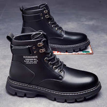 Load image into Gallery viewer, Men's Korean Style Mid-to-High Top Lace-Up Boots | Height Boosting &amp; Warm