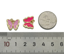 Load image into Gallery viewer, CZ Gold Colorful Enamel Butterfly Charm, Sku#JL154
