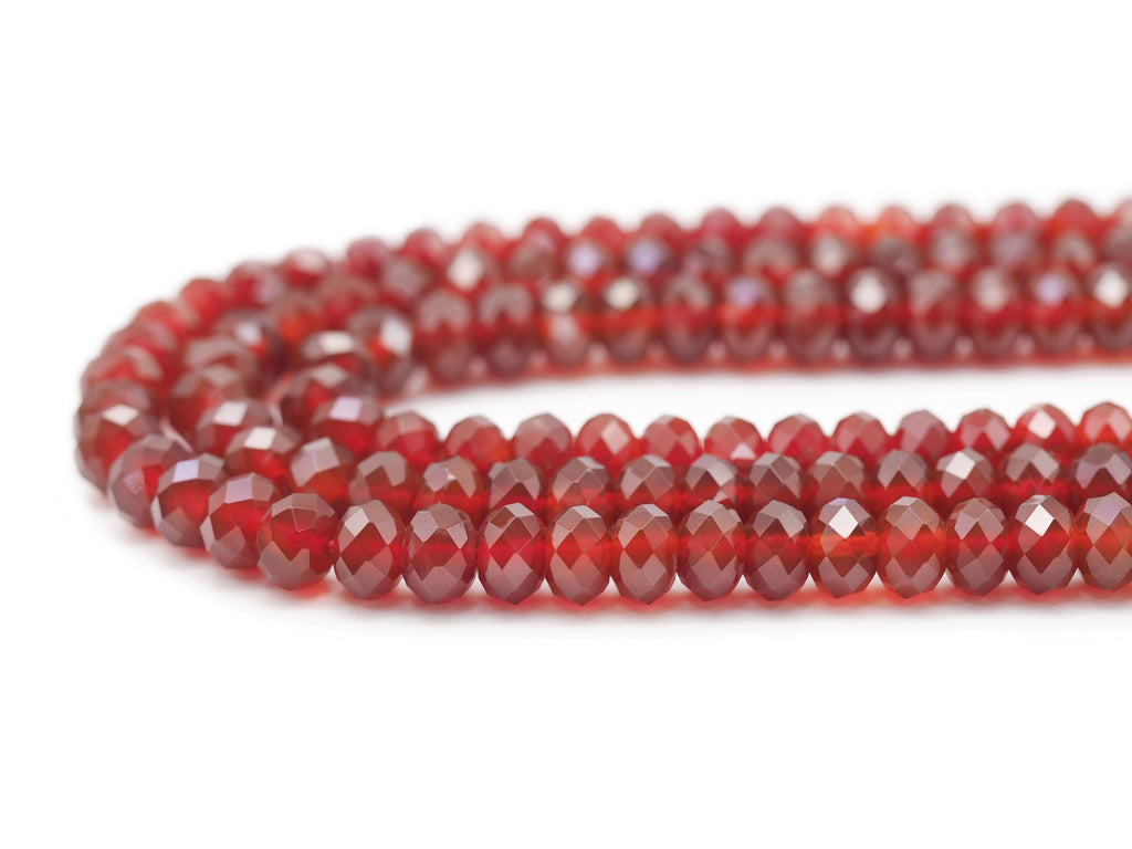 High Quality Carnelian Faceted Rondelle Beads, 2x4mm/4x6mm/5x8mm, Sku#UA242