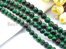 Load image into Gallery viewer, Green Tiger Eye Attachment Necklace with Large CZ Pave Gunmetal clasp, 18 long, sku#D37