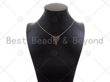 Load image into Gallery viewer, Gold Filled Black CZ Micro Pave Heart Shape Pendant, 18K Gold Filled Heart Charm, Necklace Bracelet Charm Pendant,20x28mm,Sku#LK332