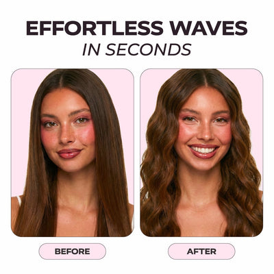 KENZZI Wave Styler 2-Barrel Hair Waver, 1.25 in, 6 Heat Settings, Pink