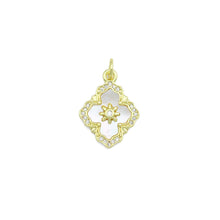 Load image into Gallery viewer, Mop Pearl Oval Flower with Star Charm Pendant, Sku#LX808