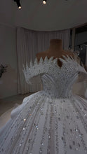 Load image into Gallery viewer, Diamond Luxe Crystal Off-Shoulder Royal Princess Ball Gown GD104