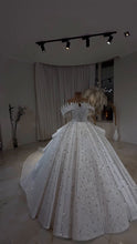 Load image into Gallery viewer, Diamond Luxe Crystal Off-Shoulder Royal Princess Ball Gown GD104
