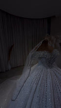Load image into Gallery viewer, Luxury Royale Crystal Beaded Off-Shoulder Wedding Gown GD105
