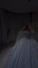 Load image into Gallery viewer, Luxury Royale Crystal Beaded Off-Shoulder Wedding Gown GD105