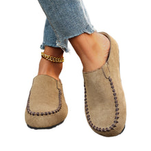 Load image into Gallery viewer, Women's Outdoor Closed-Toe Suede Half-Slipper | Thick PU Sole | Slip-On Vintage Style