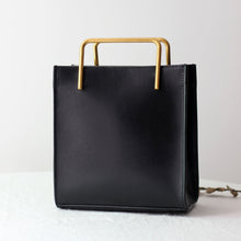 Load image into Gallery viewer, Vintage Full-Grain Leather Crossbody Bag | Small Square Cowhide Handbag for Women