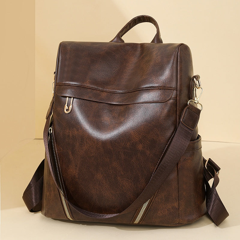Women's Soft PU Leather Shoulder Bag – Waterproof Crossbody with Multi-Pocket Organizer | Black, Brown, Coffee, Gray