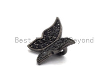 Load image into Gallery viewer, Black CZ Pave Butterfly Spacer Beads,Butterfly Charms, sku#A95