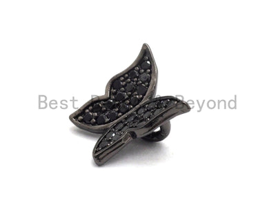 Black CZ Pave Butterfly Spacer Beads,Butterfly Charms, sku#A95