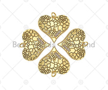 Load image into Gallery viewer, 18K Dainty Gold Fissure On Heart Shape Pendant,Gold Medallion Charm, Necklace Bracelet Charm Pendant, 23x20mm, Sku#L557