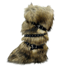 Load image into Gallery viewer, Women's Fur-Lined Mid-Calf Snow Boots | Cross-Strap Buckle | Slip-On Winter Boots