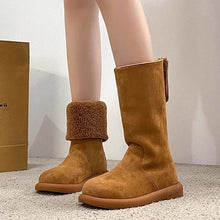 Load image into Gallery viewer, Women's Warm Mid-Calf Boots with Cotton Lining - Winter Slip-On Boots