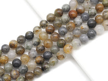 Load image into Gallery viewer, Genuine Gray Brown Silver Moonstone Round Smooth Beads, Sku#U1352