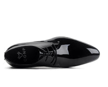 Load image into Gallery viewer, Men's Glossy Leather Lace-Up Oxford Dress Shoes | Pointed Toe Business Wedding Shoes